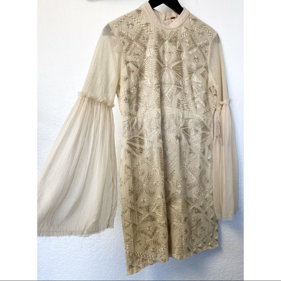 NWT Free People Size 4 Cleo Embroidered Mini Dress - Picture 3 of 4